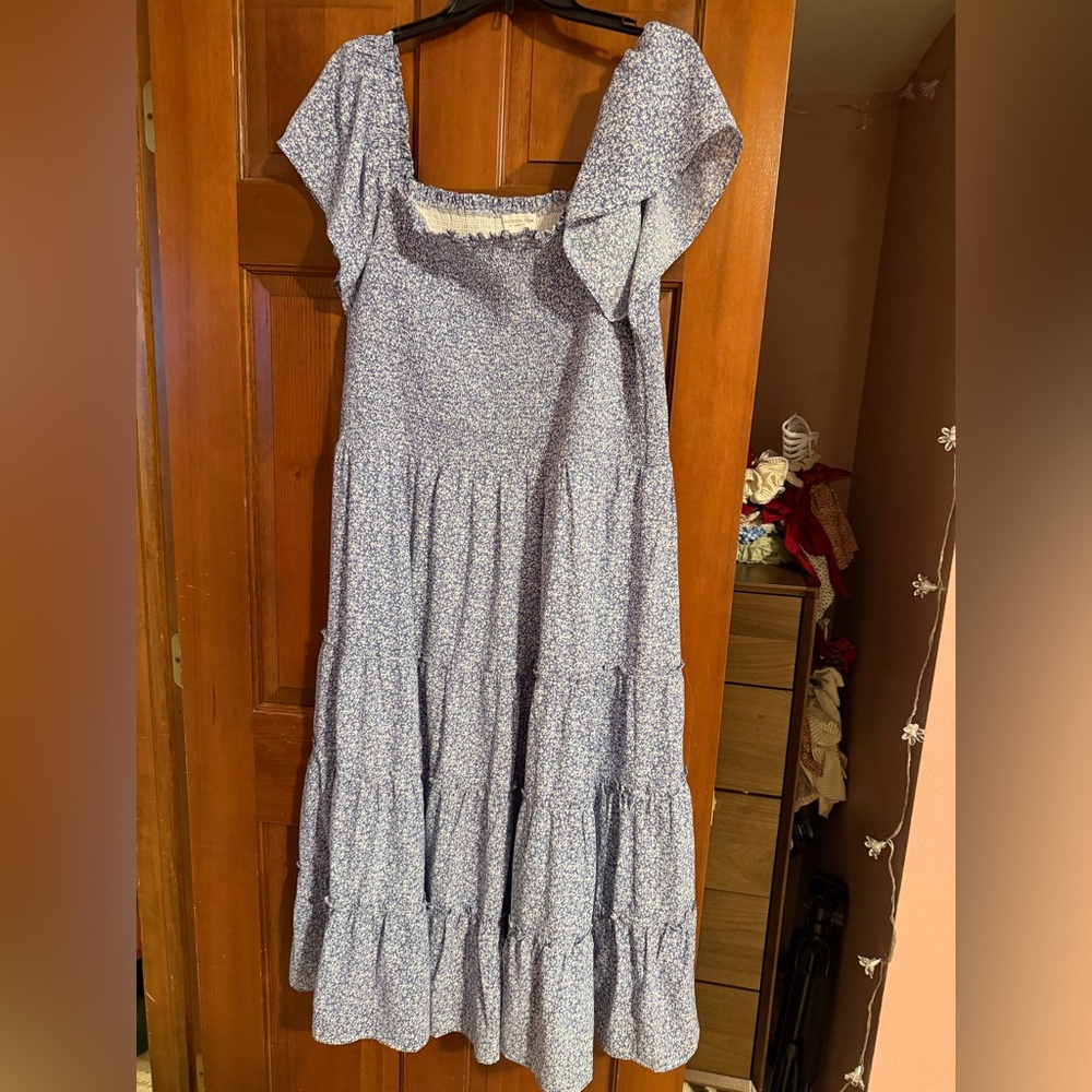 Blue Floral Women's Dress- Chic Soul